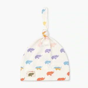 Monica + Andy Top Knot Cap - Elephants - NWT